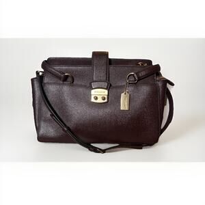 Coach Avery Carryall Brown Crossgrain Leather Shoulder Bag